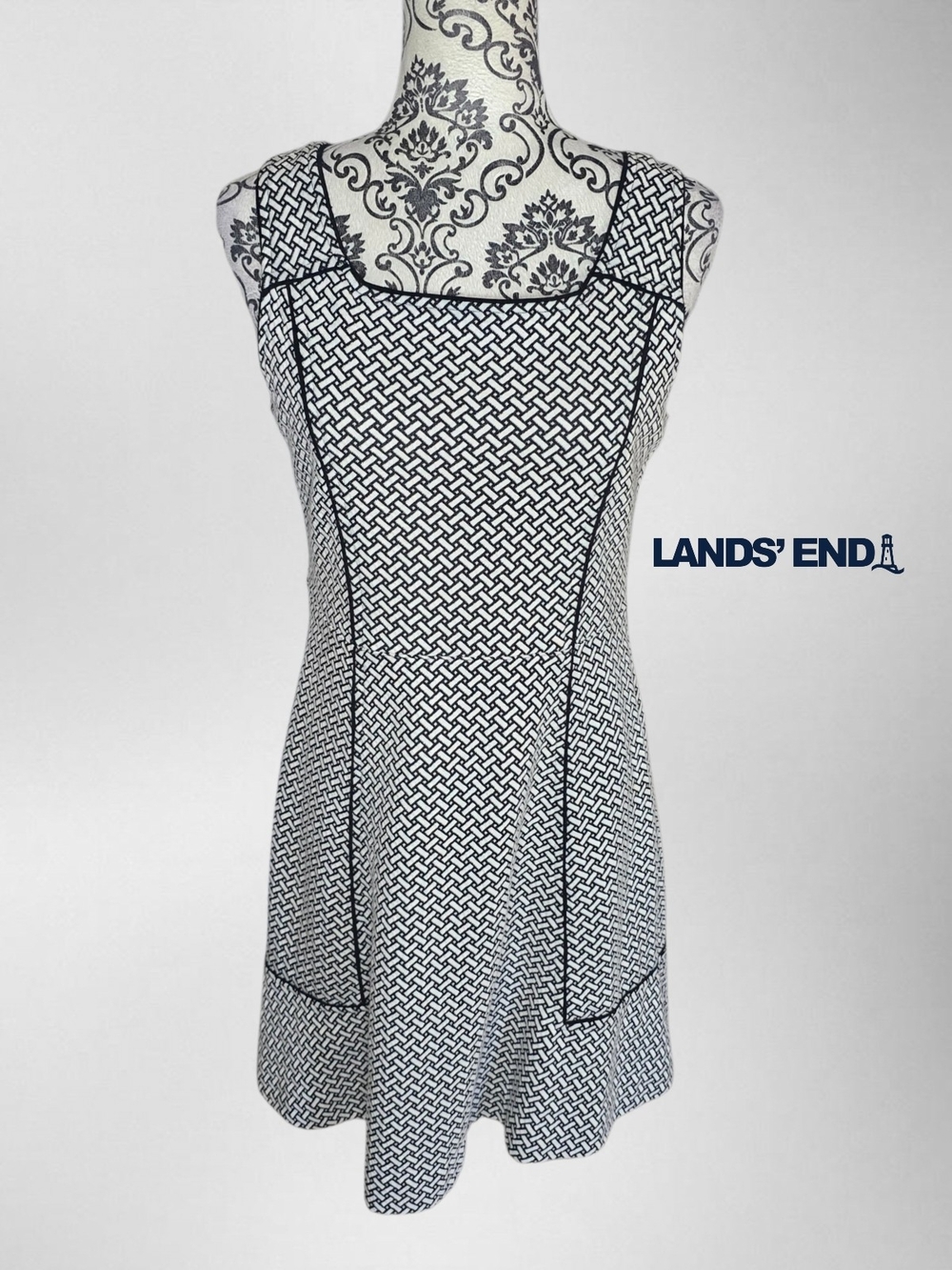 LANDS' END Sleeveless Geometric Knit Dress - 10P